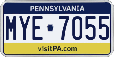 PA license plate MYE7055