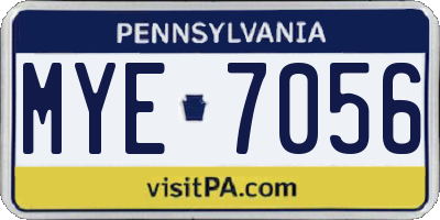 PA license plate MYE7056