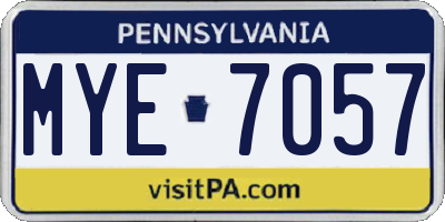 PA license plate MYE7057