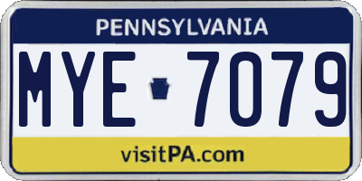 PA license plate MYE7079