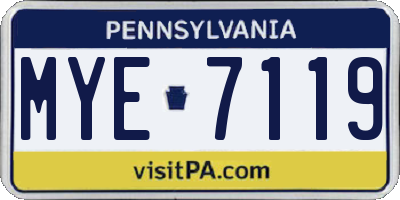PA license plate MYE7119