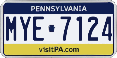 PA license plate MYE7124