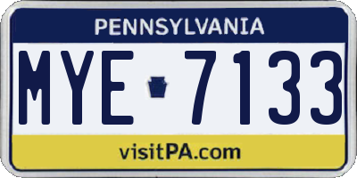 PA license plate MYE7133