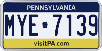 PA license plate MYE7139