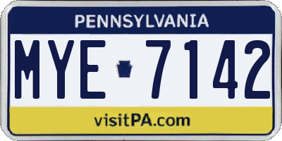 PA license plate MYE7142