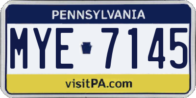 PA license plate MYE7145