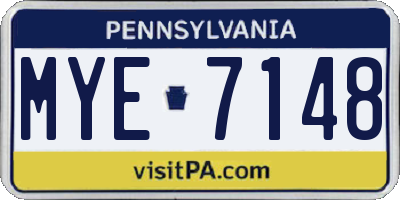 PA license plate MYE7148