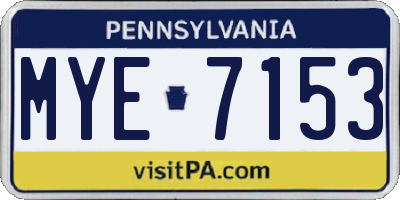 PA license plate MYE7153