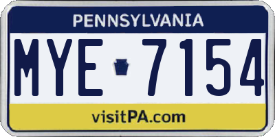 PA license plate MYE7154