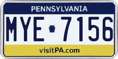PA license plate MYE7156