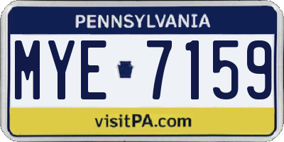 PA license plate MYE7159