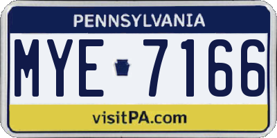 PA license plate MYE7166