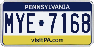 PA license plate MYE7168