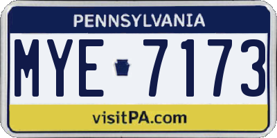 PA license plate MYE7173