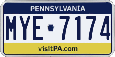 PA license plate MYE7174