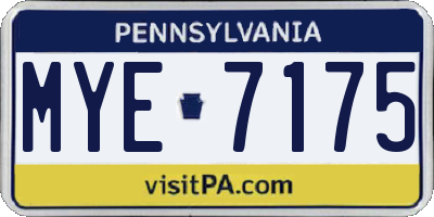 PA license plate MYE7175