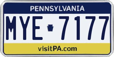 PA license plate MYE7177