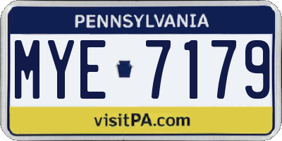 PA license plate MYE7179