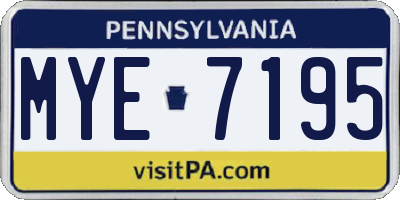PA license plate MYE7195