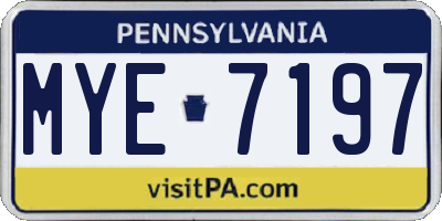 PA license plate MYE7197