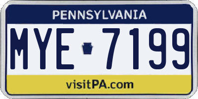 PA license plate MYE7199