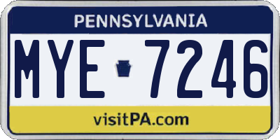 PA license plate MYE7246