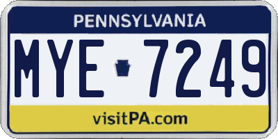 PA license plate MYE7249