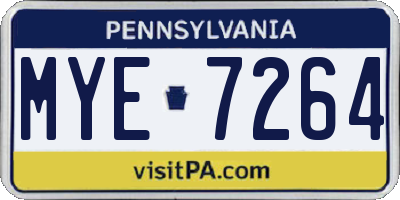 PA license plate MYE7264