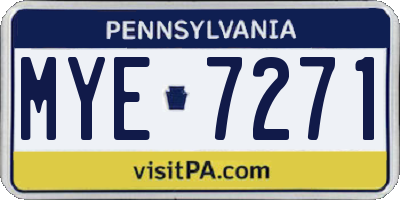 PA license plate MYE7271