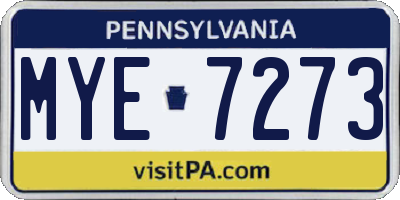 PA license plate MYE7273