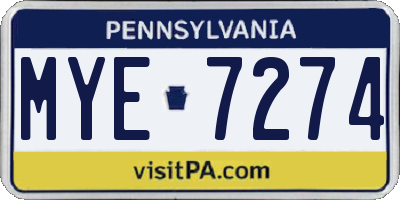 PA license plate MYE7274