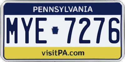 PA license plate MYE7276