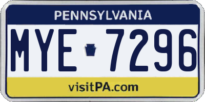 PA license plate MYE7296