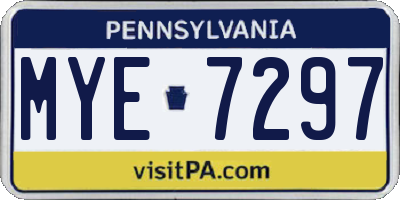 PA license plate MYE7297