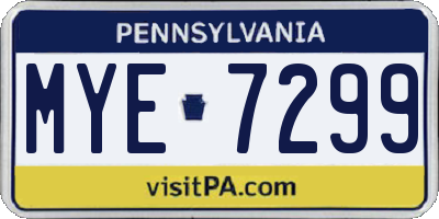 PA license plate MYE7299