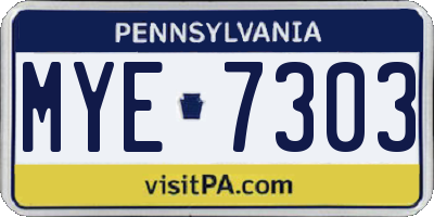 PA license plate MYE7303