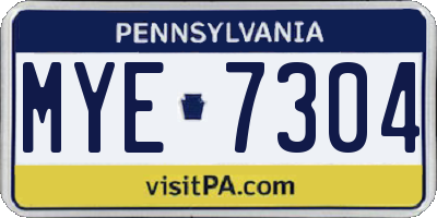 PA license plate MYE7304