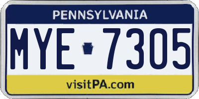 PA license plate MYE7305