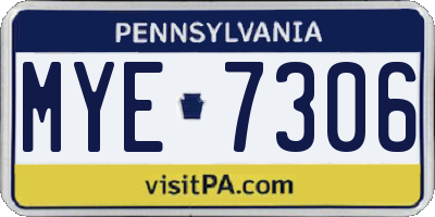PA license plate MYE7306