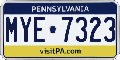 PA license plate MYE7323