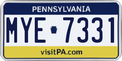 PA license plate MYE7331