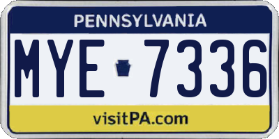 PA license plate MYE7336
