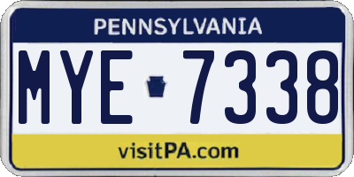 PA license plate MYE7338