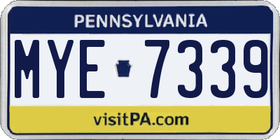 PA license plate MYE7339