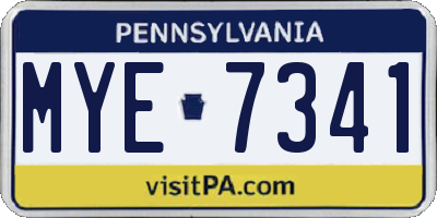 PA license plate MYE7341