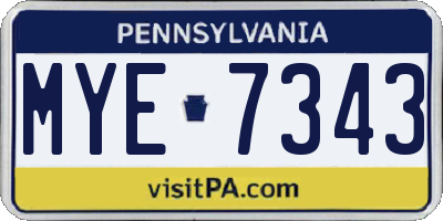 PA license plate MYE7343