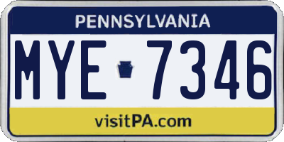PA license plate MYE7346