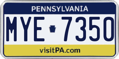 PA license plate MYE7350