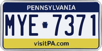 PA license plate MYE7371