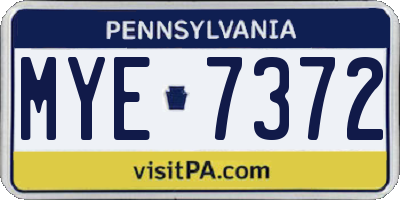PA license plate MYE7372